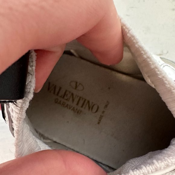 Valentino Garavani Lace-up Sneakers Sz 40 White Beige Suede Rubber Shoes - Picture 4 of 13